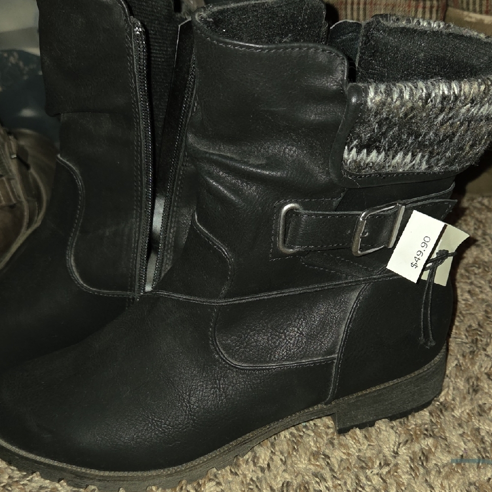 Maurices Black and Gray Winter Boots